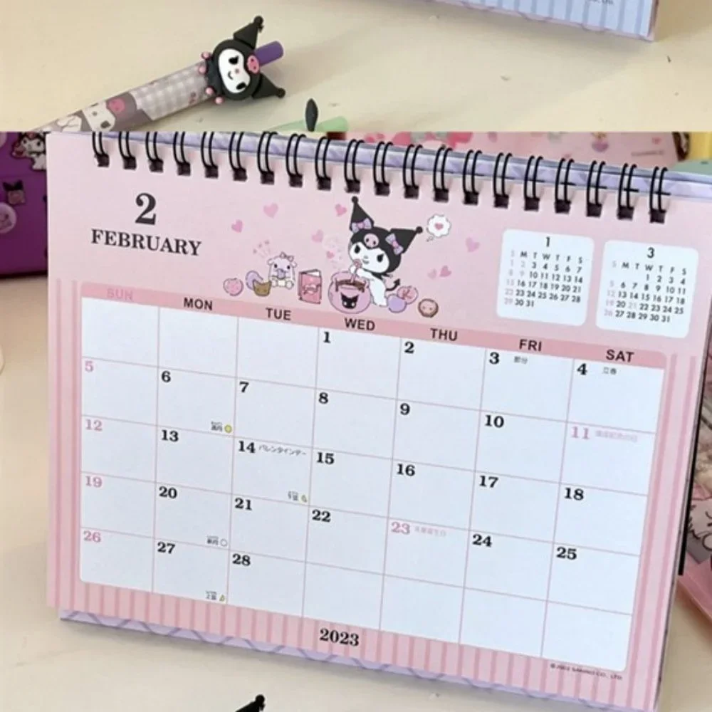 SANRIO KUROMI CALENDAR 2023 Desk or Wall Monthly Pages with Stickers